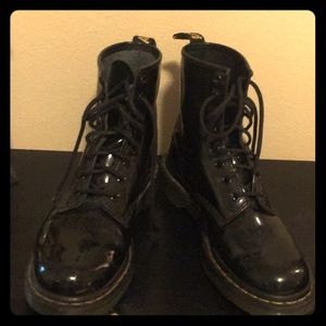 Ladies Shiny Doc Martins